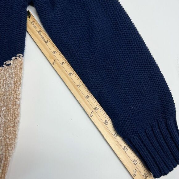 Turtleneck Sweater Miss Capitan size S cotton blue beige brown - Picture 13 of 13